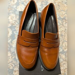 Ecco Women's Brown Leather Slip-On Loafers 8.5 UD39 Like New